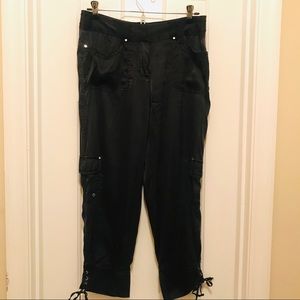 White House Black Market Silk Capri Cargo Pant